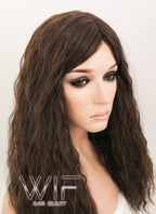 18" Wavy Mixed Dark Brown Synthetic Wig NW061