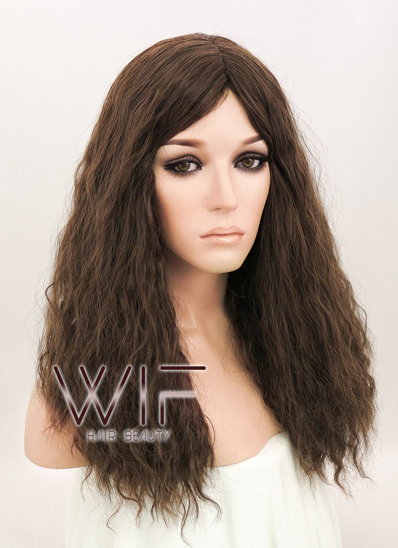 18" Wavy Mixed Dark Brown Synthetic Wig NW061
