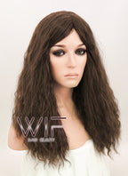18" Wavy Mixed Dark Brown Synthetic Wig NW061