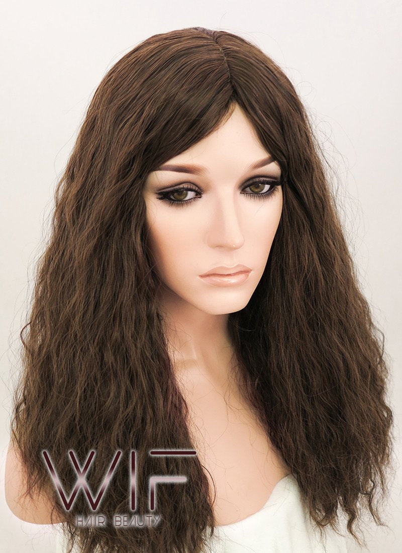 18" Wavy Mixed Dark Brown Synthetic Wig NW061