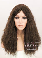 18" Wavy Mixed Dark Brown Synthetic Wig NW061