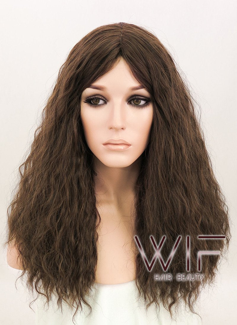18" Wavy Mixed Dark Brown Synthetic Wig NW061