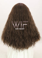 18" Wavy Mixed Dark Brown Synthetic Wig NW061