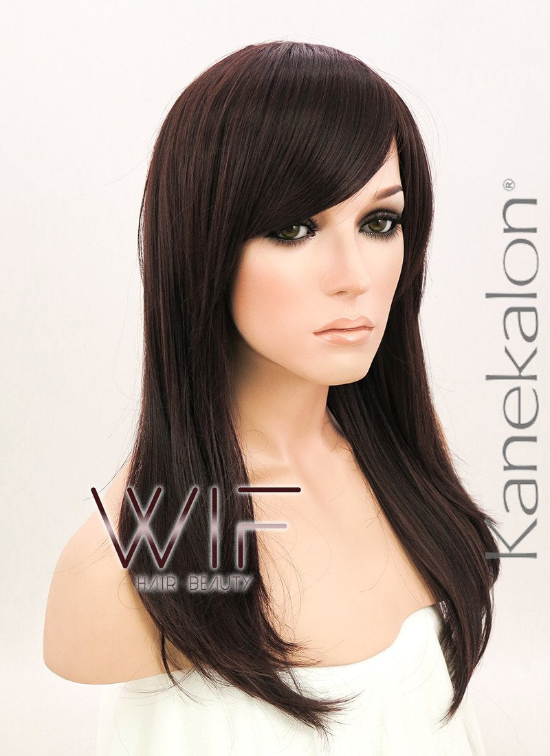 19" Straight Dark Brown Synthetic Wig NW063
