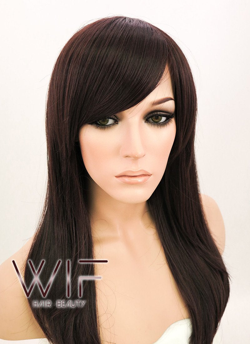 19" Straight Dark Brown Synthetic Wig NW063