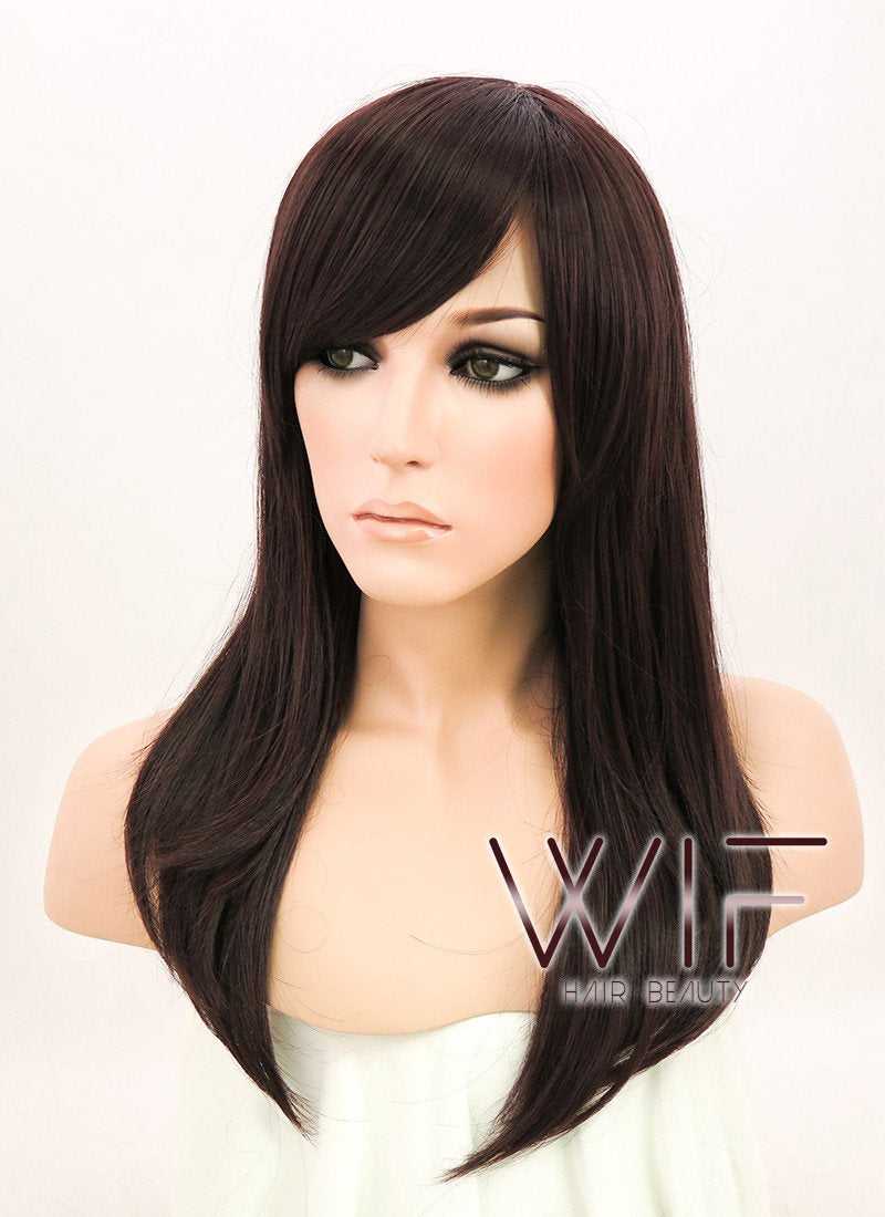 19" Straight Dark Brown Synthetic Wig NW063