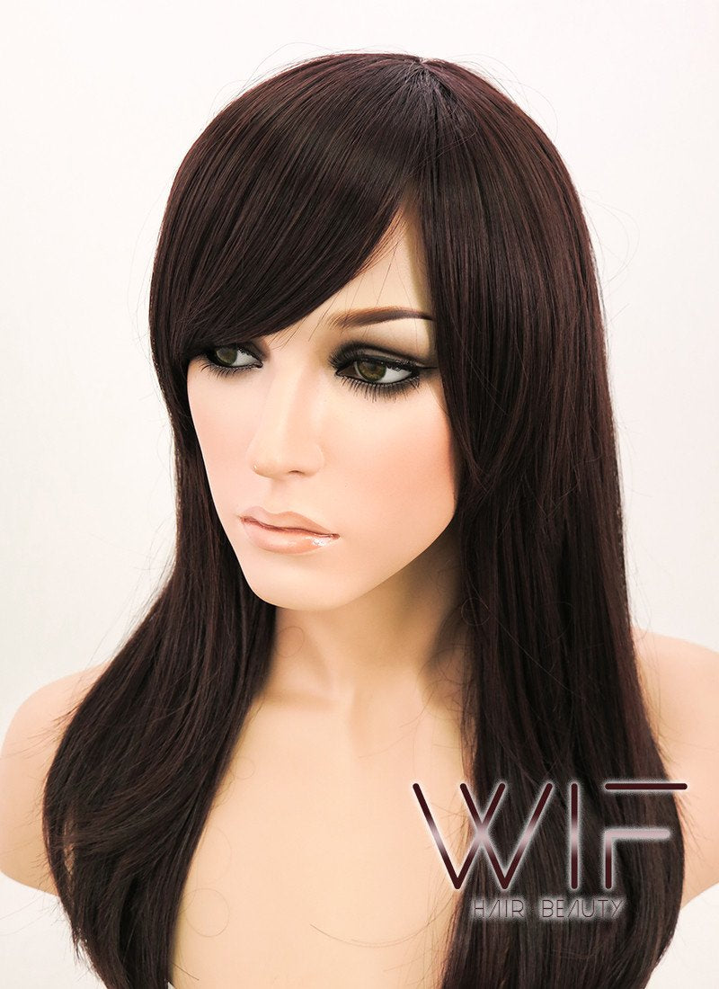 19" Straight Dark Brown Synthetic Wig NW063