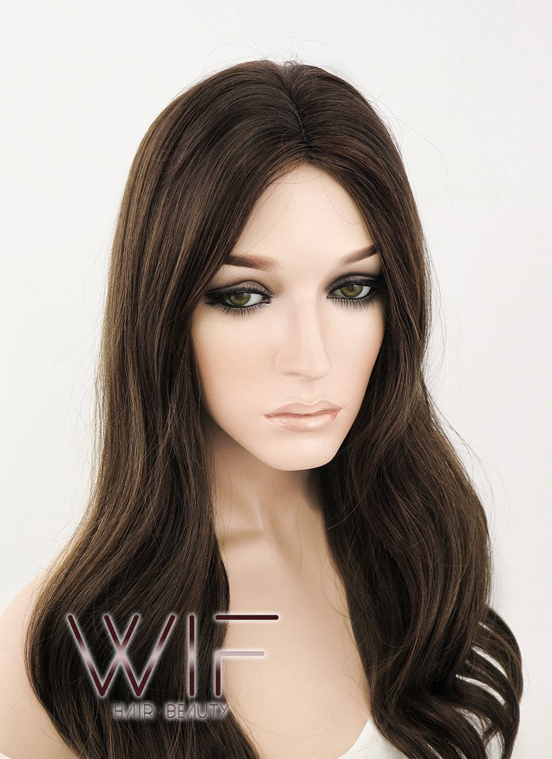 20" Wavy Mixed Brown Synthetic Wig NW066