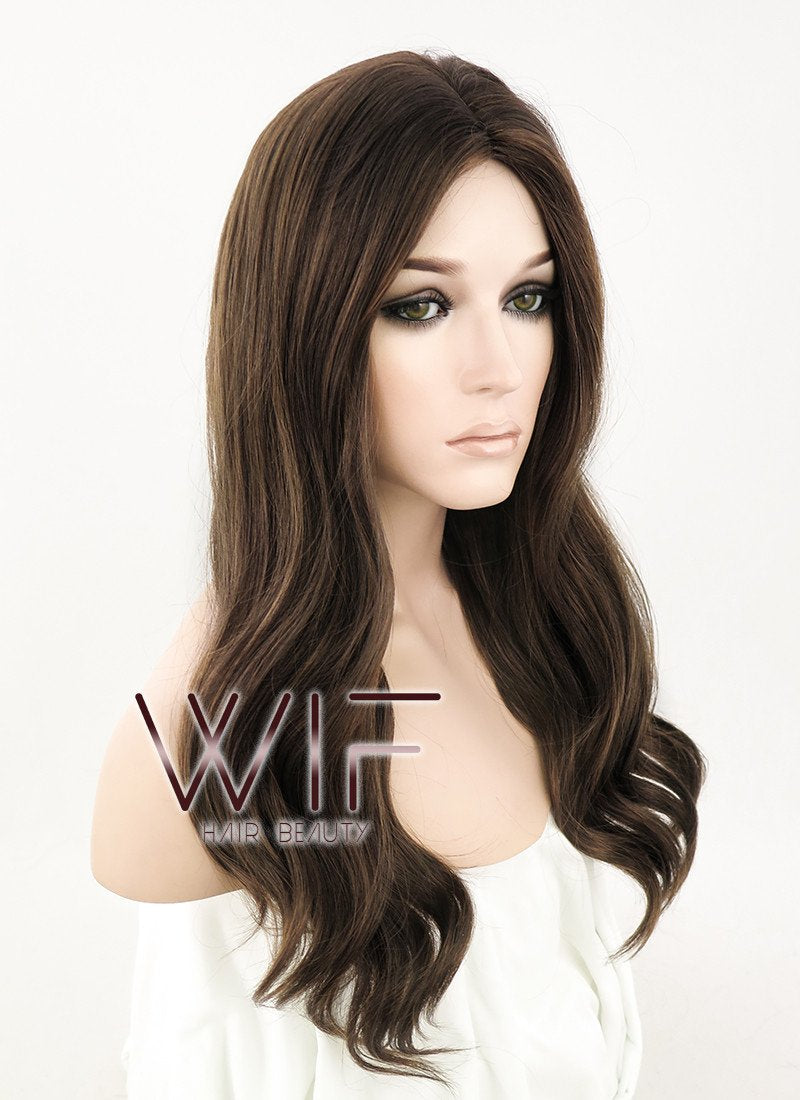 20" Wavy Mixed Brown Synthetic Wig NW066
