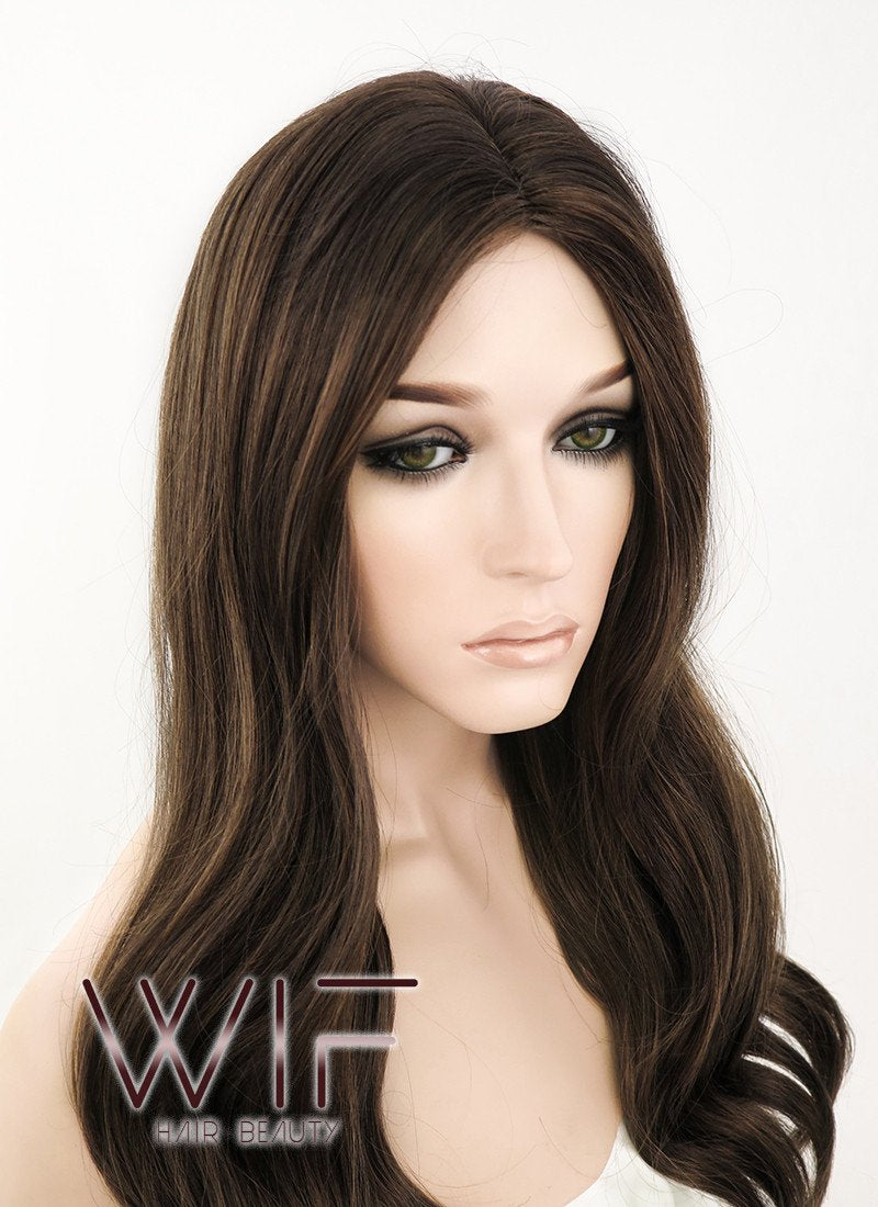 20" Wavy Mixed Brown Synthetic Wig NW066