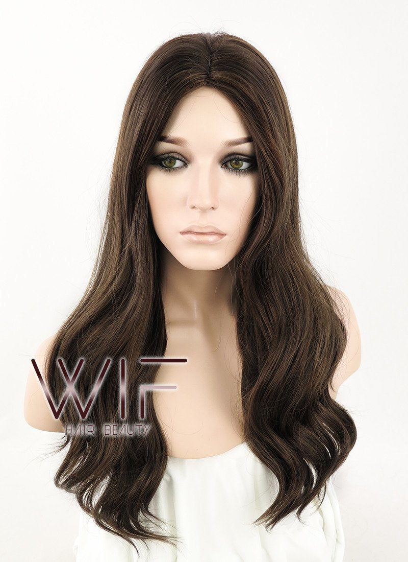 20" Wavy Mixed Brown Synthetic Wig NW066