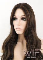 20" Wavy Mixed Brown Synthetic Wig NW066