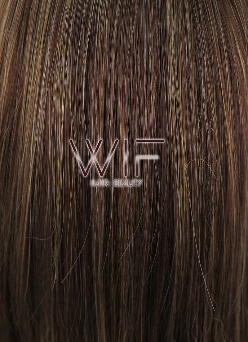 17" Straight Brown Mixed Blonde Synthetic Wig NW068