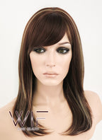 17" Straight Brown Mixed Blonde Synthetic Wig NW068
