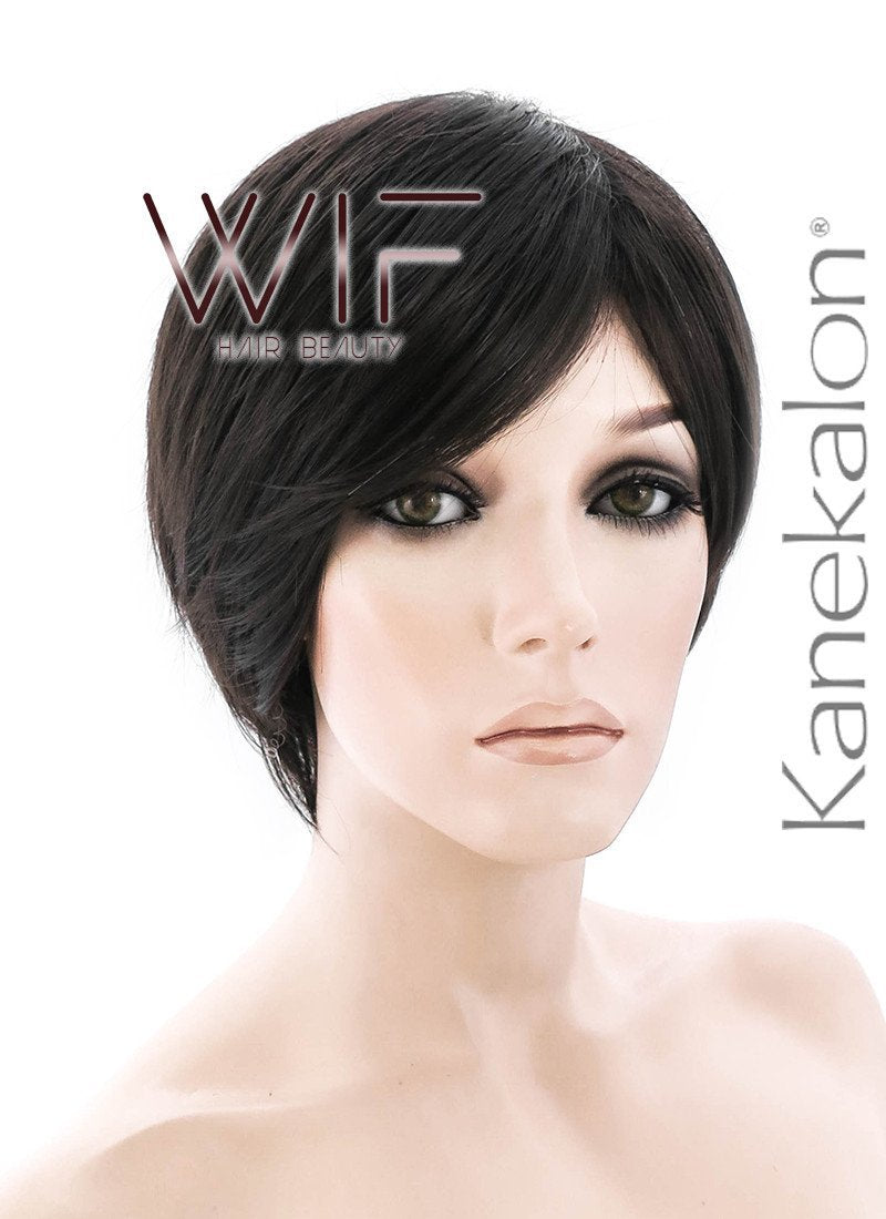 9" Straight Natural Black Synthetic Wig NW082