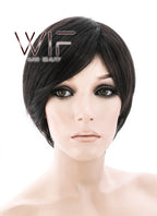 9" Straight Natural Black Synthetic Wig NW082