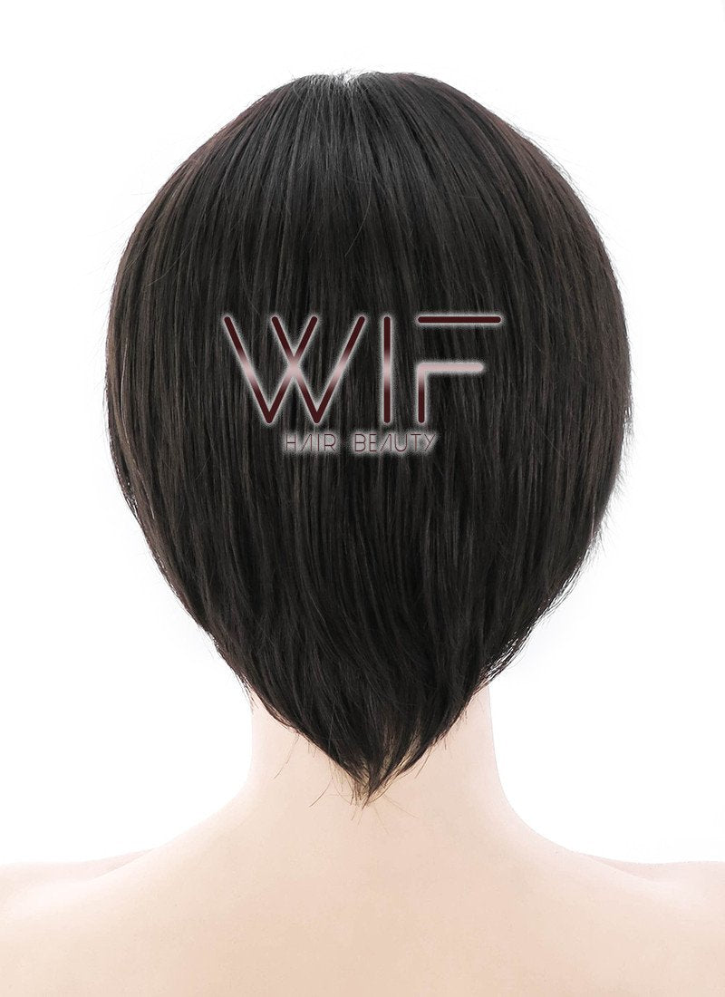 9" Straight Natural Black Synthetic Wig NW082