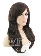 24" Wavy Mixed Brown Synthetic Wig NW091