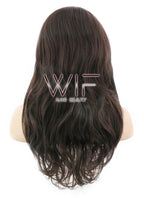 24" Wavy Mixed Brown Synthetic Wig NW091