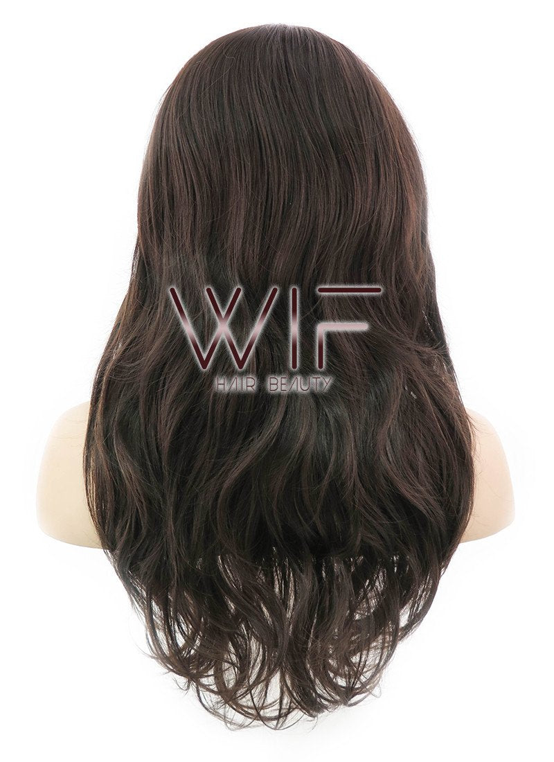 24" Wavy Mixed Brown Synthetic Wig NW091