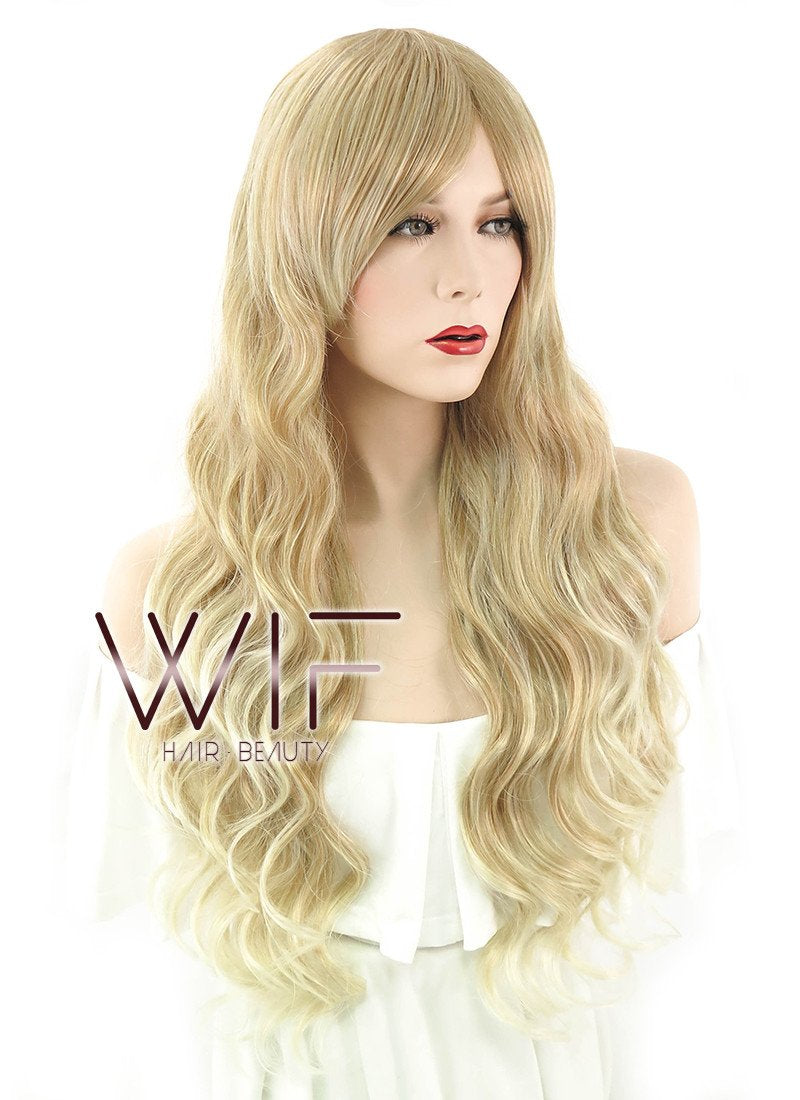 26" Wavy Two Tone Blonde Synthetic Wig NW001