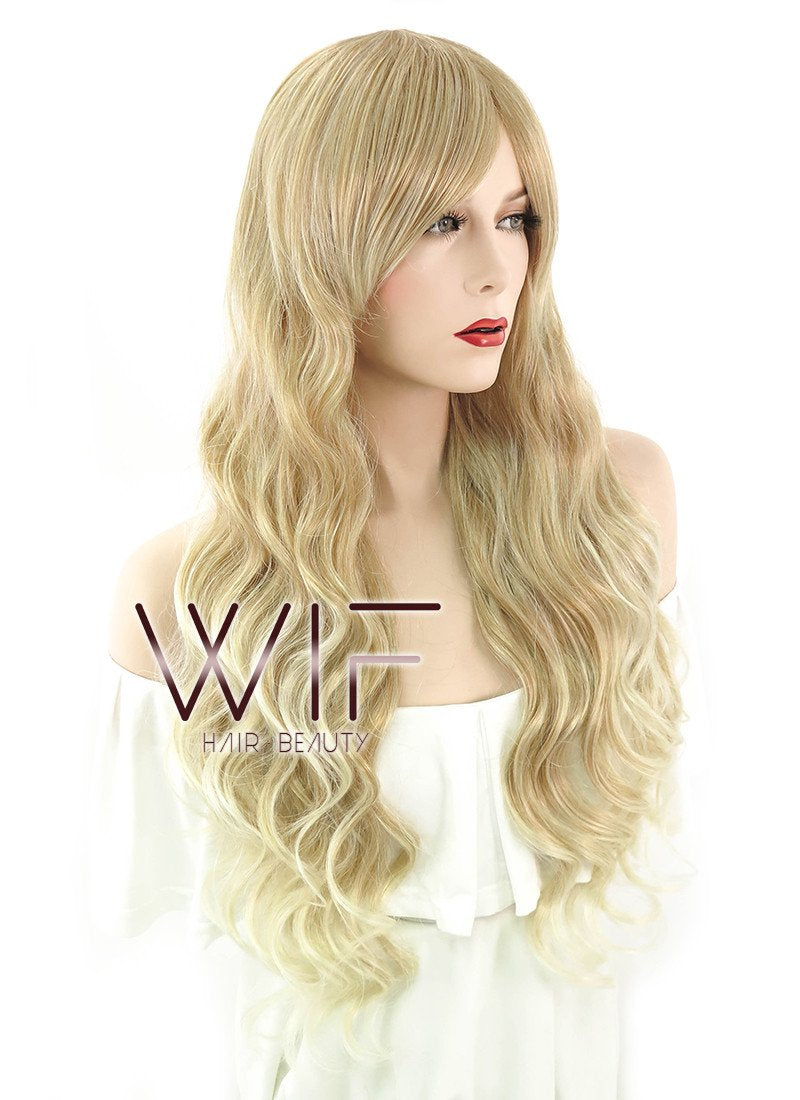 26" Wavy Two Tone Blonde Synthetic Wig NW001