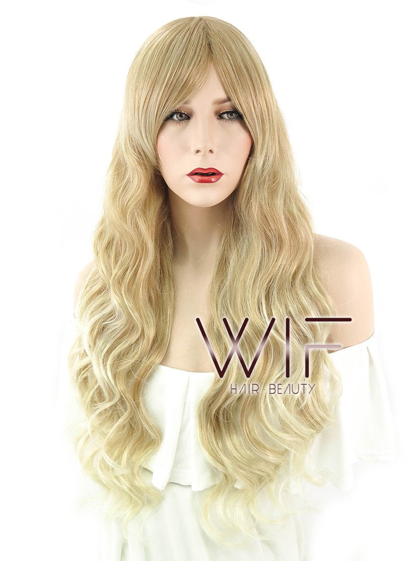 26" Wavy Two Tone Blonde Synthetic Wig NW001