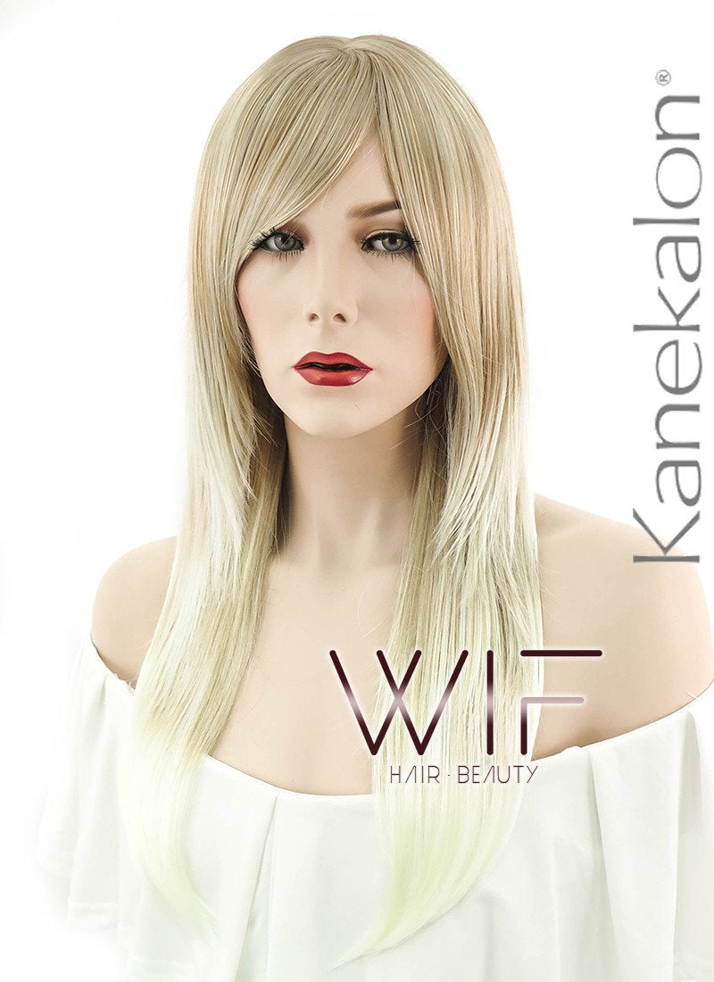 24" Straight Two Tone Blonde Synthetic Wig NW005