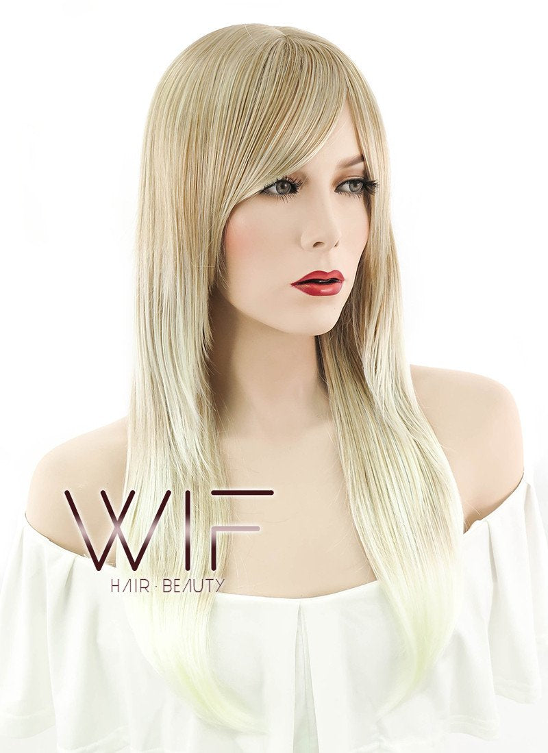 24" Straight Two Tone Blonde Synthetic Wig NW005