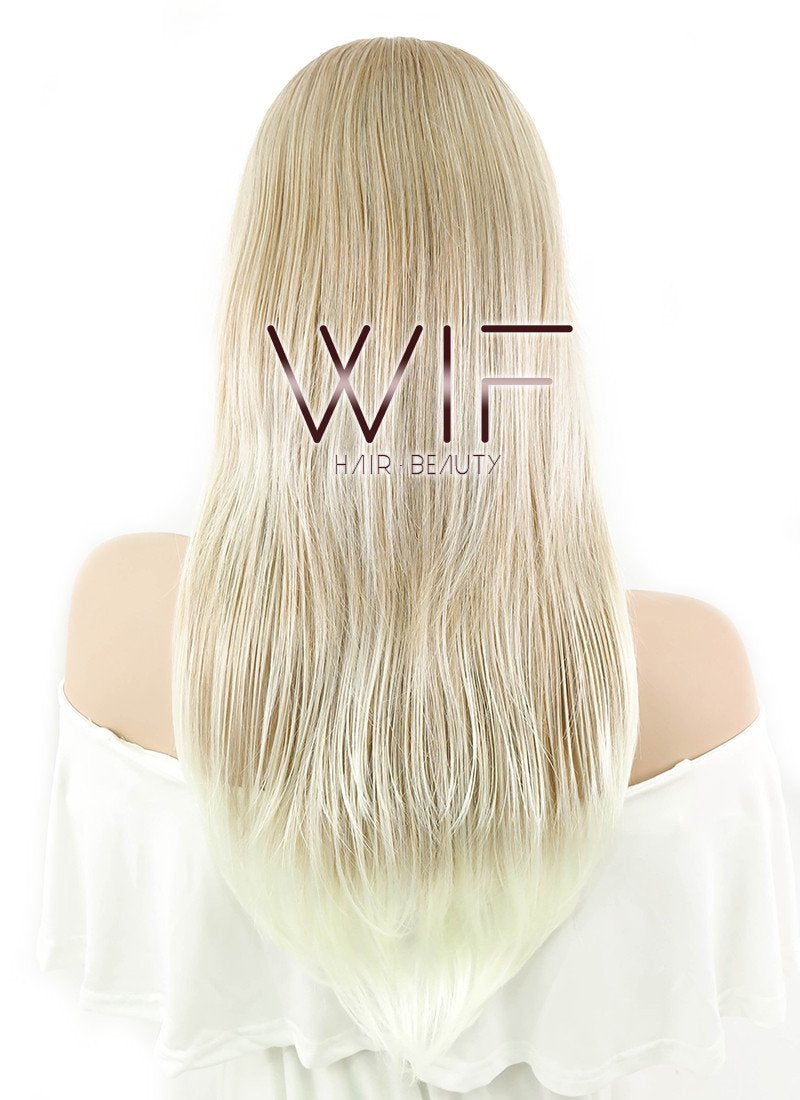 24" Straight Two Tone Blonde Synthetic Wig NW005