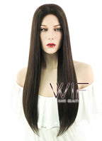 24" Straight Dark Brown Synthetic Wig NW008