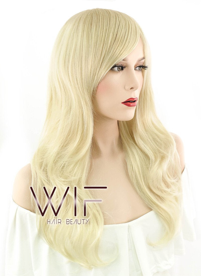 24" Wavy Mixed Light Blonde Synthetic Wig NW022