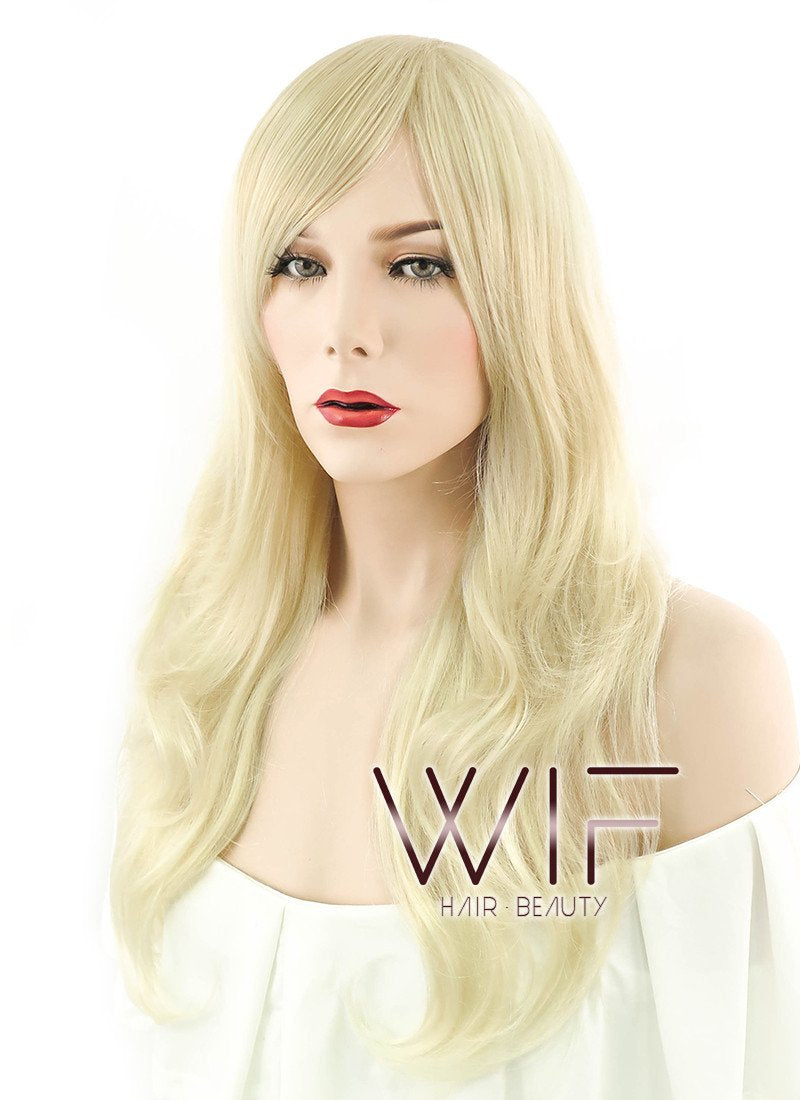 24" Wavy Mixed Light Blonde Synthetic Wig NW022
