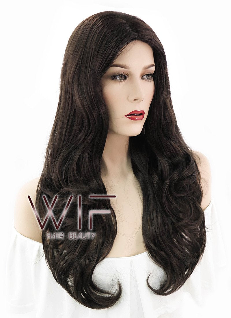 25" Wavy Brown Synthetic Wig NW033