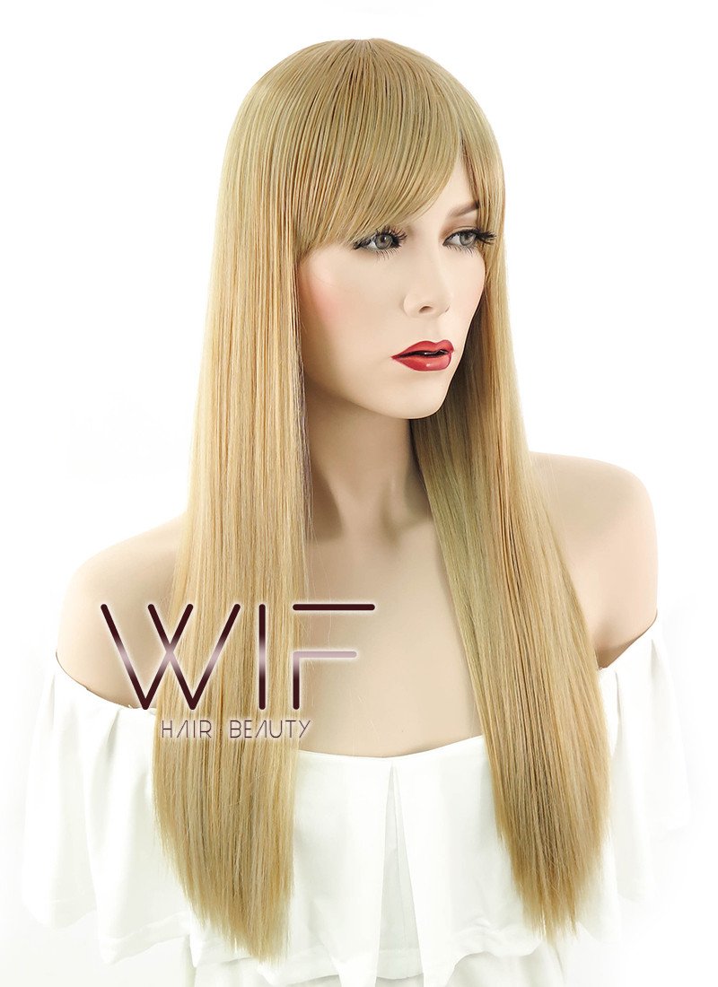 23" Long Straight Blonde Fashion Synthetic Hair Wig NW043