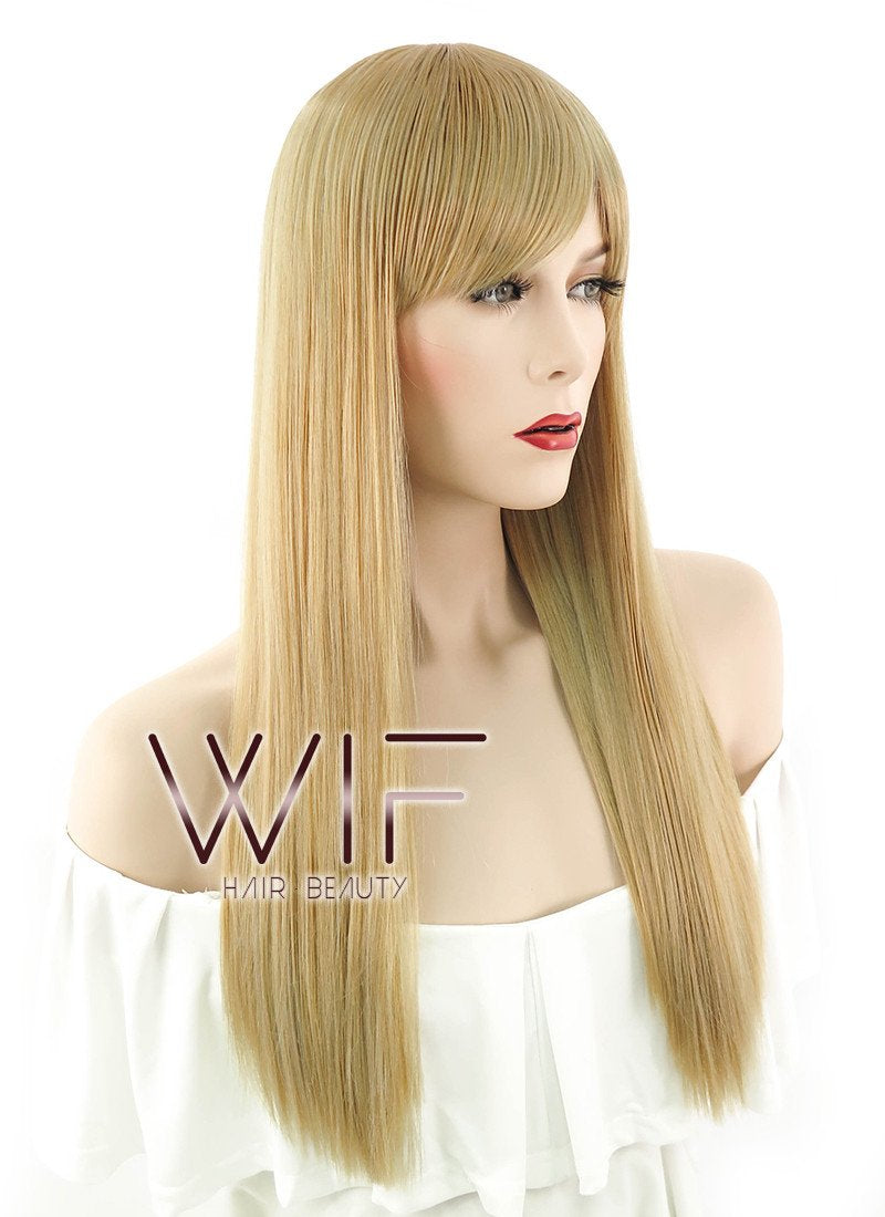 23" Long Straight Blonde Fashion Synthetic Hair Wig NW043