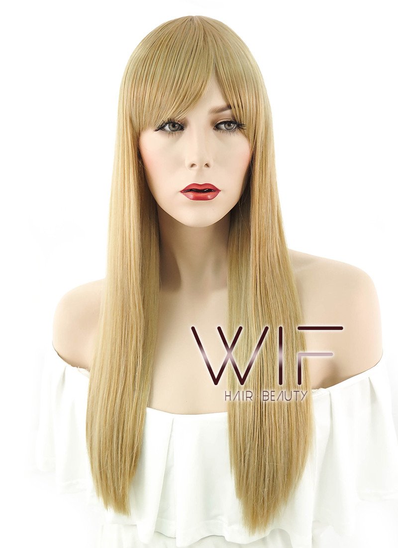 23" Long Straight Blonde Fashion Synthetic Hair Wig NW043