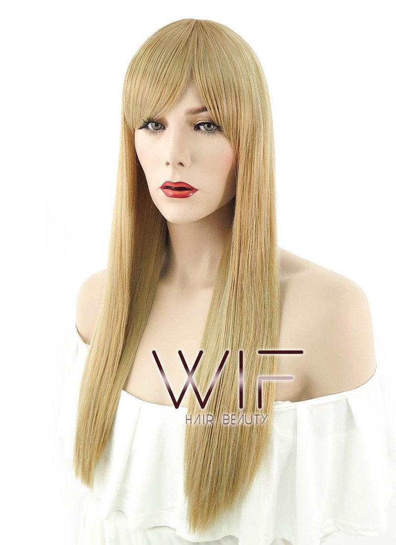 23" Long Straight Blonde Fashion Synthetic Hair Wig NW043