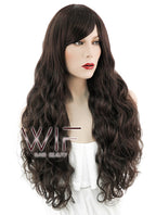 25" Wavy Dark Brown Synthetic Wig NW045
