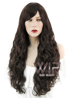 25" Wavy Dark Brown Synthetic Wig NW045