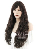 25" Wavy Dark Brown Synthetic Wig NW045