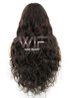 25" Wavy Dark Brown Synthetic Wig NW045