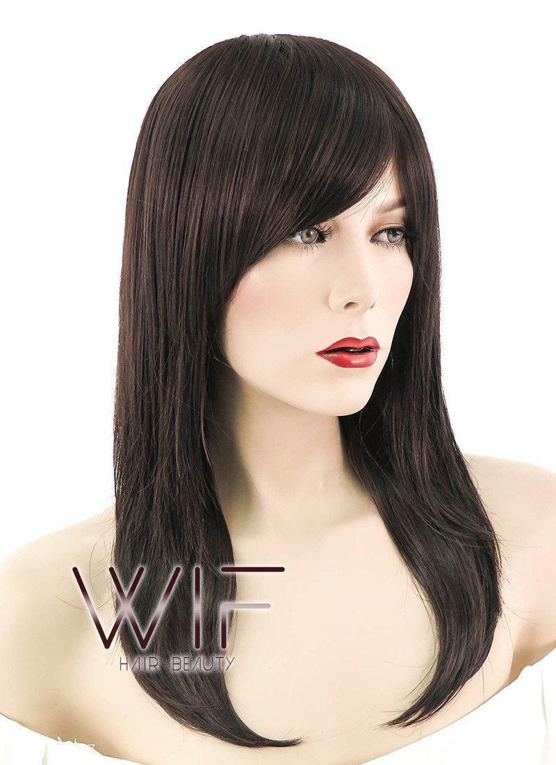 18" Straight Dark Brown Synthetic Wig NW048