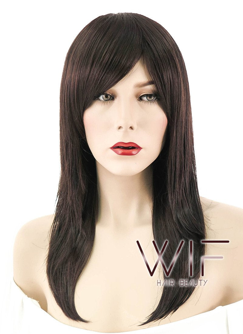 18" Straight Dark Brown Synthetic Wig NW048