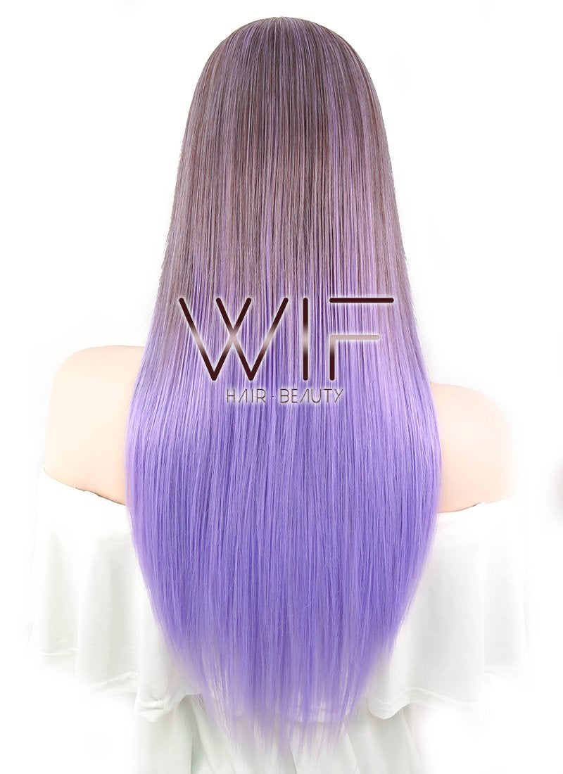 25" Straight Two Tone Purple Synthetic Wig NW073