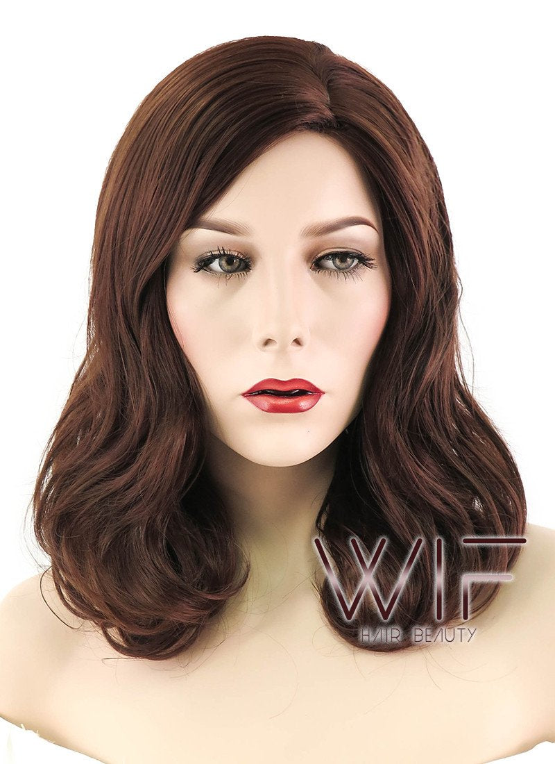 18" Wavy Brown Synthetic Wig NW076