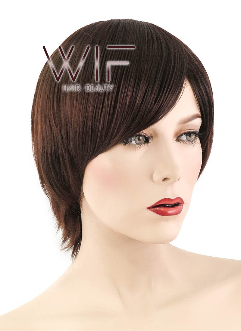 12" Straight Dark Brown Synthetic Wig NW080