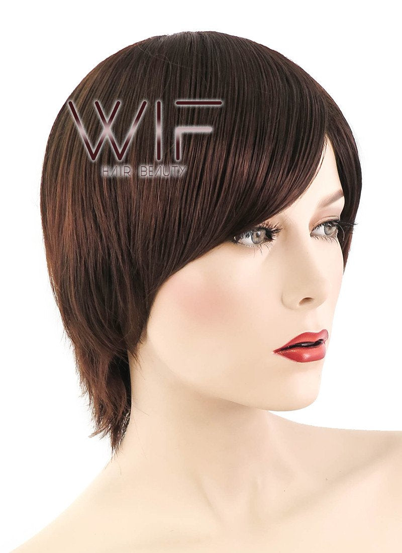 12" Straight Dark Brown Synthetic Wig NW080