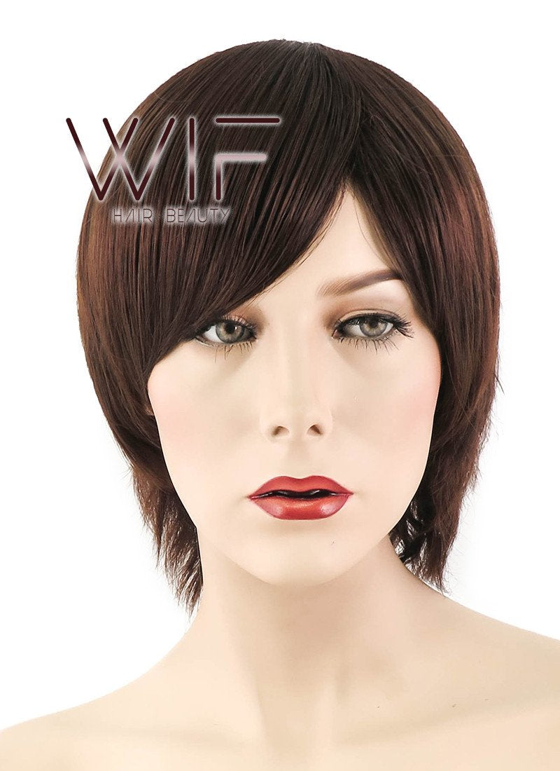 12" Straight Dark Brown Synthetic Wig NW080