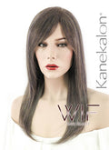 24" Straight Ash Brown Mixed Blue Synthetic Wig NW088